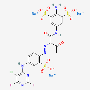 molecular formula C20H13ClF2N7Na3O11S3 B12743834 Einecs 280-403-8 CAS No. 83399-90-0