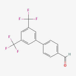 molecular formula C15H8F6O B1274386 4-[3,5-Bis(trifluoromethyl)phenyl]benzaldehyde CAS No. 602307-22-2