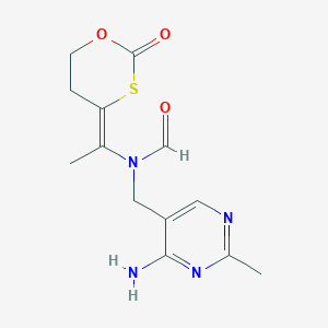 molecular formula C13H16N4O3S B127439 N-[(4-amino-2-methylpyrimidin-5-yl)methyl]-N-[(1E)-1-(2-oxo-1,3-oxathian-4-ylidene)ethyl]formamide CAS No. 6092-18-8