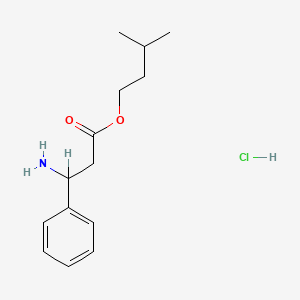 molecular formula C14H22ClNO2 B12743973 DL-3-Phenyl-beta-alanine isopentyl ester hydrochloride CAS No. 87252-95-7