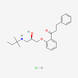 molecular formula C23H32ClNO3 B12743975 Diprafenone hydrochloride, (R)- CAS No. 132009-85-9