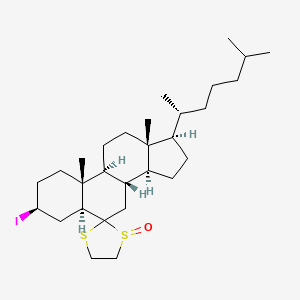 molecular formula C29H49IOS2 B12744036 3-beta-Iodo-6,6-ethylene-alpha-sulfinyl-beta-thio-5-alpha-cholestane CAS No. 133331-36-9