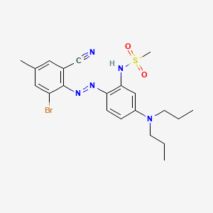 molecular formula C21H26BrN5O2S B12744040 N-(2-((2-Bromo-6-cyano-p-tolyl)azo)-5-(dipropylamino)phenyl)methanesulphonamide CAS No. 83249-54-1