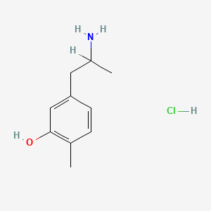 molecular formula C10H16ClNO B12744052 5-(2-Aminopropyl)-o-phenol hydrochloride CAS No. 29440-90-2