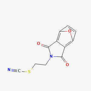molecular formula C11H6N2O3S B12744150 Thiocyanic acid, (2-(1,3-dioxo-4,7-epoxyisoindolin-2-yl)ethyl) ester CAS No. 102367-29-3