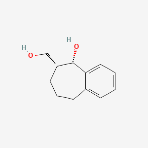 molecular formula C12H16O2 B12744158 cis-6,7,8,9-Tetrahydro-5-hydroxy-5H-benzocycloheptene-6-methanol CAS No. 93640-61-0