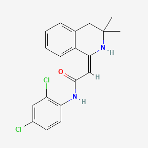 molecular formula C19H18Cl2N2O B12744161 N-(2,4-Dichlorophenyl)-2-(3,4-dihydro-3,3-dimethyl-1(2H)-isoquinolinylidene)acetamide CAS No. 170658-13-6