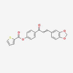 molecular formula C21H14O5S B1274423 4-[3-(1,3-Benzodioxol-5-yl)acryloyl]phenyl 2-thiophenecarboxylate 