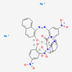 molecular formula C32H23CrN8Na2O11S+ B12744251 Disodium (4-(4,5-dihydro-4-((2-hydroxy-5-nitrophenyl)azo)-3-methyl-5-oxo-1H-pyrazol-1-yl)benzenesulphonato(3-))(1-((2-hydroxy-5-nitrophenyl)azo)-2-naphtholato(2-))chromate(2-) CAS No. 84682-46-2