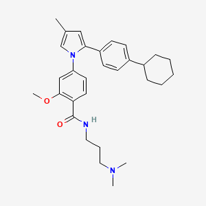 molecular formula C30H39N3O2 B12744257 o-Anisamide, 4-(2-(p-cyclohexylphenyl)-4-methyl-1-pyrrolyl)-N-(3-(dimethylamino)propyl)- CAS No. 93078-57-0