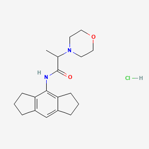 molecular formula C19H27ClN2O2 B12744290 N-(1,2,3,5,6,7-Hexahydro-s-indacen-4-yl)-alpha-methyl-4-morpholineacetamide hydrochloride CAS No. 85564-92-7