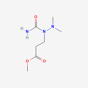 molecular formula C7H15N3O3 B12744308 Propanoic acid, 3-(1-(aminocarbonyl)-2,2-dimethylhydrazino)-, methyl ester CAS No. 96804-57-8