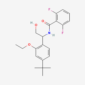 molecular formula C21H25F2NO3 B12744325 N-(1-(4-tert-Butyl-2-ethoxyphenyl)-2-hydroxyethyl)-2,6-difluorobenzamide CAS No. 153281-82-4