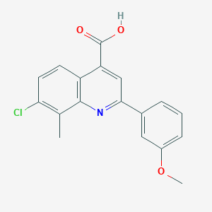 molecular formula C18H14ClNO3 B1274437 7-Chloro-2-(3-methoxyphenyl)-8-methylquinoline-4-carboxylic acid CAS No. 590353-82-5