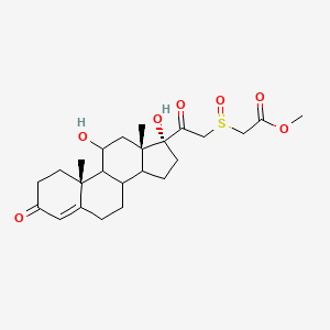 molecular formula C24H34O7S B12744411 methyl 2-[2-[(10R,13S,17R)-11,17-dihydroxy-10,13-dimethyl-3-oxo-2,6,7,8,9,11,12,14,15,16-decahydro-1H-cyclopenta[a]phenanthren-17-yl]-2-oxoethyl]sulfinylacetate CAS No. 114967-90-7