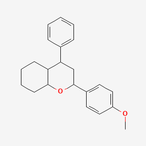 molecular formula C22H26O2 B12744428 2-(p-Methoxyphenyl)-4-phenylhexahydrochroman CAS No. 82315-16-0