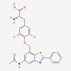 molecular formula C25H21Cl2N3O5 B12744469 N-Acetyl JPH-203 CAS No. 1426240-48-3