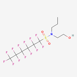 molecular formula C11H12F13NO3S B12744481 Tridecafluoro-N-(2-hydroxyethyl)-N-propylhexanesulphonamide CAS No. 85665-64-1