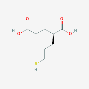 molecular formula C8H14O4S B12744506 Pentanedioic acid, 2-(3-mercaptopropyl)-, (2R)- CAS No. 848952-62-5