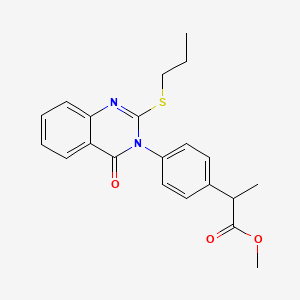 molecular formula C21H22N2O3S B12744519 Methyl alpha-methyl-4-(4-oxo-2-(propylthio)-3(4H)-quinazolinyl)benzeneacetate CAS No. 102038-04-0
