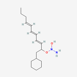 molecular formula C17H30N2O2 B12744612 Hydrazine, 1-((1-(cyclohexylmethyl)-2,4,6-decatrienyl)oxy)-1-hydroxy- CAS No. 879628-98-5