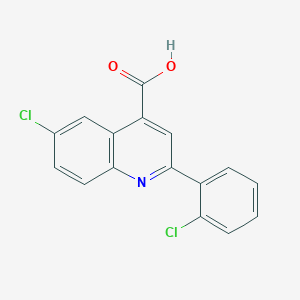 molecular formula C16H9Cl2NO2 B1274466 6-Chloro-2-(2-chlorophenyl)quinoline-4-carboxylic acid CAS No. 590376-91-3