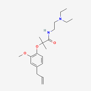 molecular formula C20H32N2O3 B12744685 Propionamide, 2-(4-allyl-2-methoxyphenoxy)-N-(2-(diethylamino)ethyl)-2-methyl- CAS No. 94760-46-0