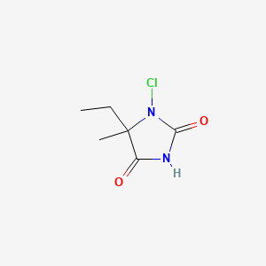molecular formula C6H9ClN2O2 B12744746 1-Chloro-5-ethyl-5-methylhydantoin CAS No. 113796-46-6