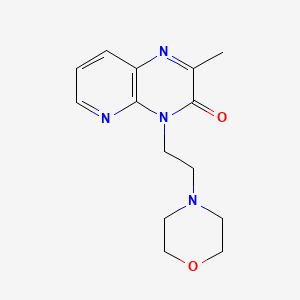 molecular formula C14H18N4O2 B12744794 Pyrido(3,4-b)pyrazin-2(1H)-one, 1-(2-morpholinoethyl)-3-methyl- CAS No. 86004-87-7