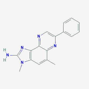 molecular formula C17H15N5 B127448 3H-Imidazo(4,5-f)quinoxalin-2-amine, 3,5-dimethyl-7-phenyl- CAS No. 146177-65-3