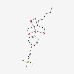 molecular formula C21H30O3Si B12744816 Silane, ((4-(4-pentyl-2,6,7-trioxabicyclo(2.2.2)oct-1-yl)phenyl)ethynyl)trimethyl- CAS No. 108614-16-0