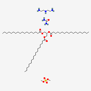 molecular formula C64H133N5O11S B12744825 N'-(2-aminoethyl)ethane-1,2-diamine;dimethyl sulfate;2,3-di(octadecanoyloxy)propyl octadecanoate;urea CAS No. 68954-56-3