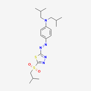 molecular formula C20H31N5O2S2 B12744844 Benzenamine, N,N-bis(2-methylpropyl)-4-((5-((2-methylpropyl)sulfonyl)-1,3,4-thiadiazol-2-yl)azo)- CAS No. 163961-34-0