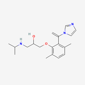 molecular formula C19H27N3O2 B12744903 1-(2,5-Dimethyl-6-(1-(1H-imidazol-1-yl)vinyl)phenoxy)-3-(isopropylamino)-2-propanol CAS No. 85128-20-7