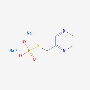 molecular formula C5H5N2Na2O3PS B12744940 Phosphorothioic acid, S-2-pyrazinylmethyl ester, disodium salt CAS No. 89684-35-5