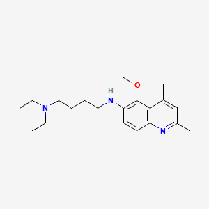molecular formula C21H33N3O B12744989 N(sup 1),N(sup 1)-Diethyl-N(sup 4)-(5-methoxy-2,4-dimethyl-6-quinolinyl)-1,4-pentanediamine CAS No. 84264-48-2