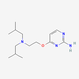 molecular formula C14H26N4O B12745008 Pyrimidine, 2-amino-4-(2-diisobutylaminoethoxy)- CAS No. 102207-76-1