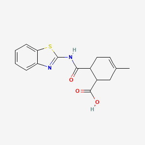 molecular formula C16H16N2O3S B1274502 6-(Benzothiazol-2-ylcarbamoyl)-3-methyl-cyclohex-3-enecarboxylic acid CAS No. 332410-15-8