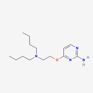 molecular formula C14H26N4O B12745036 Pyrimidine, 2-amino-4-(2-dibutylaminoethoxy)- CAS No. 102207-73-8