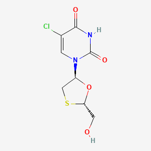 molecular formula C8H9ClN2O4S B12745047 Oxathiolan, 5ClU-(-)-alpha CAS No. 149819-48-7
