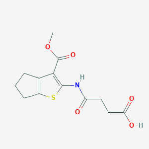 molecular formula C13H15NO5S B1274506 4-((3-(methoxycarbonyl)-5,6-dihydro-4H-cyclopenta[b]thiophen-2-yl)amino)-4-oxobutanoic acid CAS No. 328025-47-4