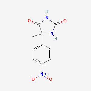 molecular formula C10H9N3O4 B1274511 5-Methyl-5-(4-nitro-phenyl)-imidazolidine-2,4-dione CAS No. 64464-22-8