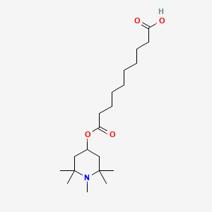 molecular formula C20H37NO4 B12745116 Decanedioic acid, mono(1,2,2,6,6-pentamethyl-4-piperidinyl) ester CAS No. 83712-00-9