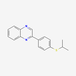 molecular formula C17H16N2S B12745126 Quinoxaline, 2-(4-((1-methylethyl)thio)phenyl)- CAS No. 53609-06-6