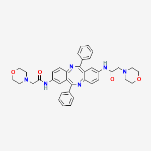 molecular formula C38H38N6O4 B12745178 Morpholineacetamide, N,N'-(6,12-diphenyldibenzo(b,f)(1,5)diazocine-2,8-diyl)bis- CAS No. 130189-71-8