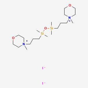 molecular formula C20H46I2N2O3Si2 B12745329 4,4'-Oxybis(dimethylsilylene)bis(trimethylene)bis(4-methylmorpholinium) diiodide CAS No. 84584-49-6