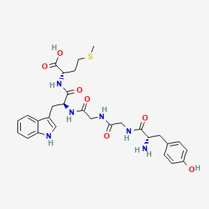 molecular formula C29H36N6O7S B12745404 Enkephalin-met, trp(4)- CAS No. 63074-20-4