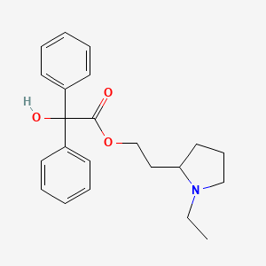 molecular formula C22H27NO3 B12745423 2-(1-ethylpyrrolidin-2-yl)ethyl 2-hydroxy-2,2-diphenylacetate CAS No. 102476-64-2