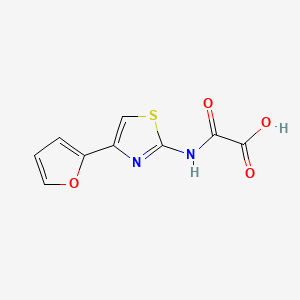 molecular formula C9H6N2O4S B12745472 Acetic acid, oxo((4-(2-furanyl)-2-thiazolyl)amino)- CAS No. 83089-59-2