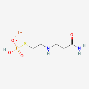 molecular formula C5H12LiN2O4PS B12745477 Propanamide, 3-((2-(phosphonothio)ethyl)amino)-, monolithium salt CAS No. 127914-02-7